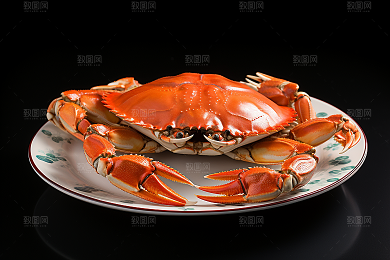 梭子蟹美食食材摄影图
