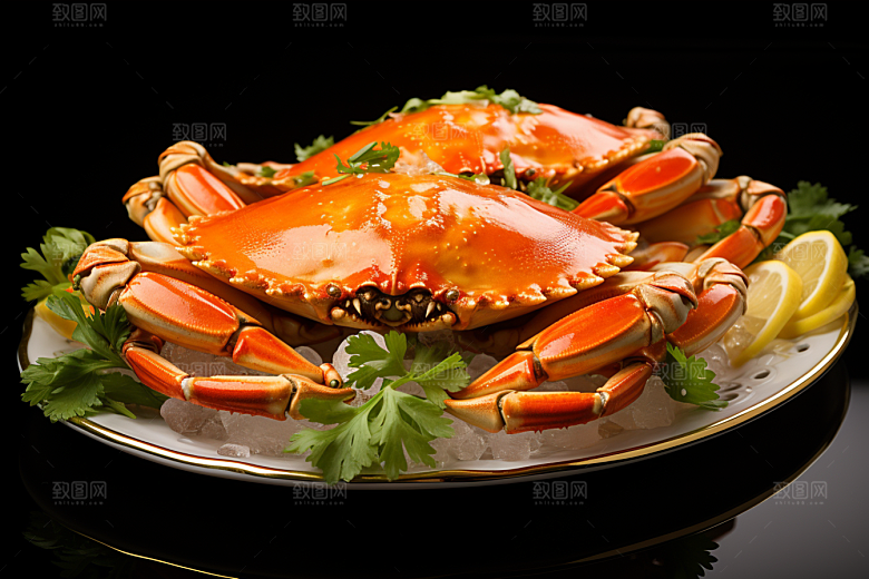 梭子蟹海洋冰鲜摄影图