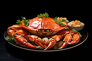 梭子蟹海蟹食材摄影图
