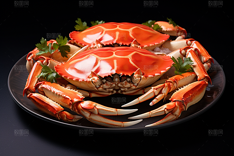 梭子蟹海蟹美食摄影图