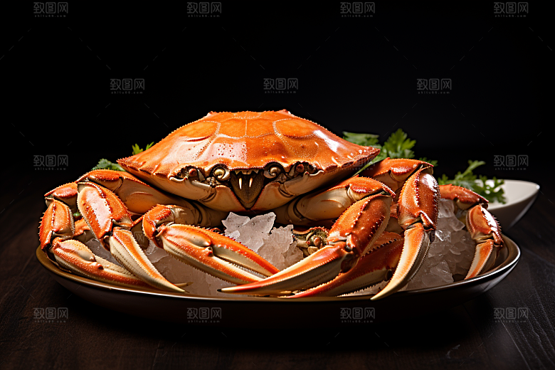梭子蟹美味食材摄影图