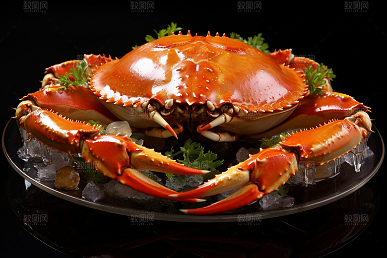 梭子蟹食材美食摄影图