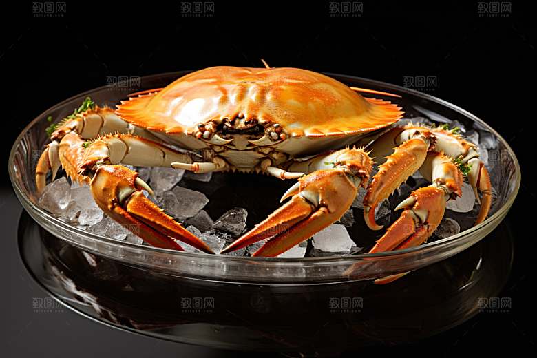 梭子蟹美食食材摄影图