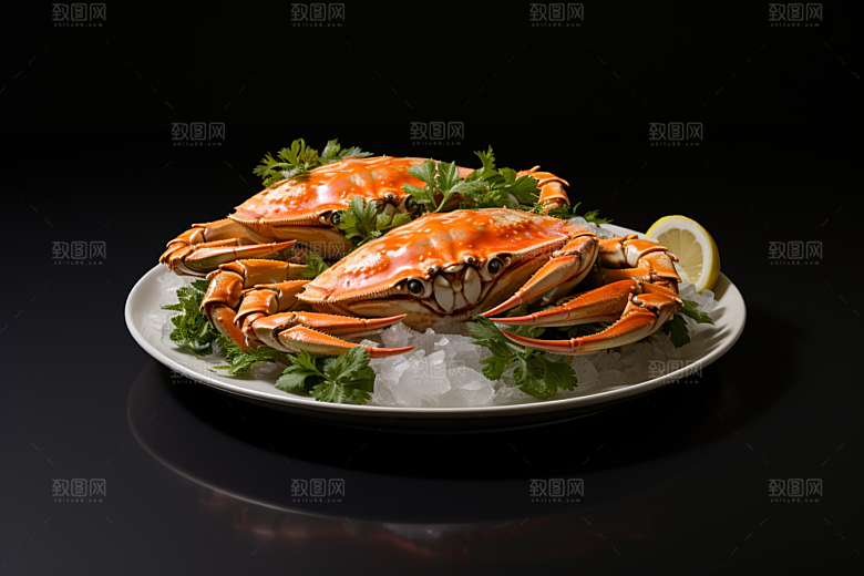 梭子蟹海洋食材摄影图