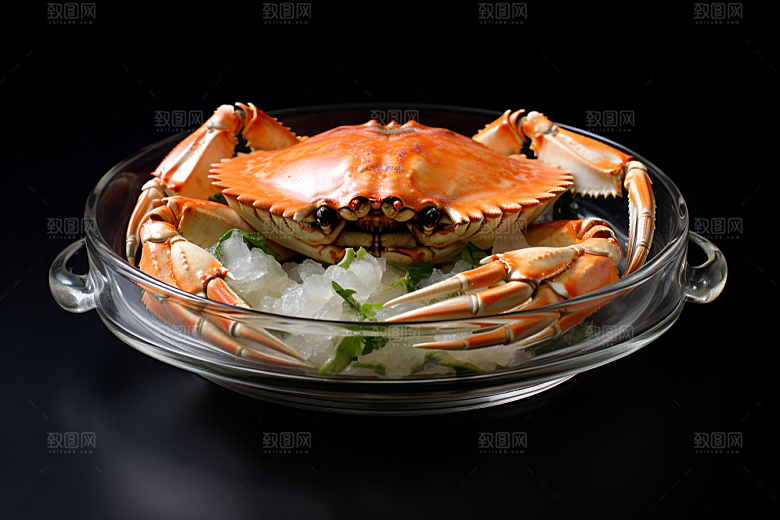 梭子蟹海蟹美食摄影图