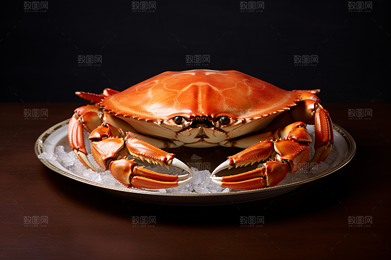 梭子蟹冰鲜海货摄影图