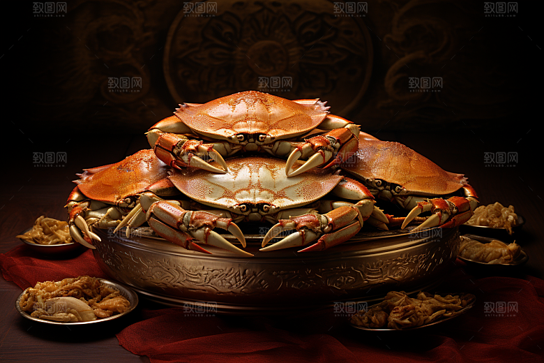 梭子蟹海货美味摄影图