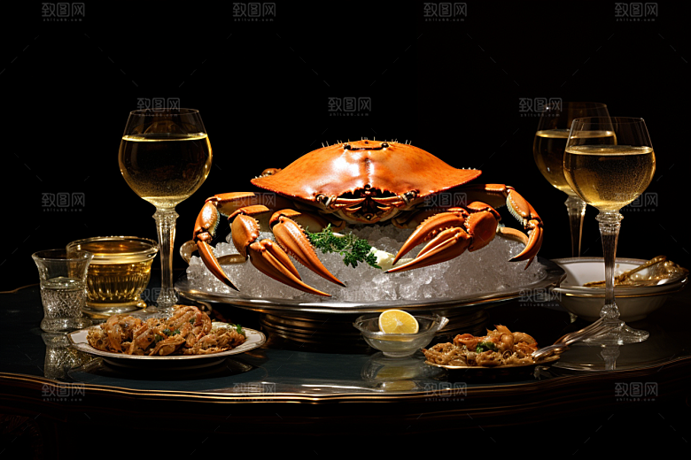 梭子蟹食材美味摄影图