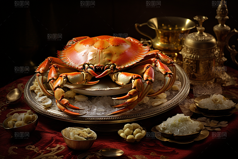 梭子蟹大海海货摄影图