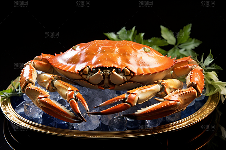 梭子蟹美味海鲜摄影图