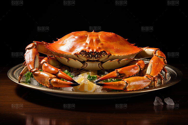 梭子蟹食材大海摄影图