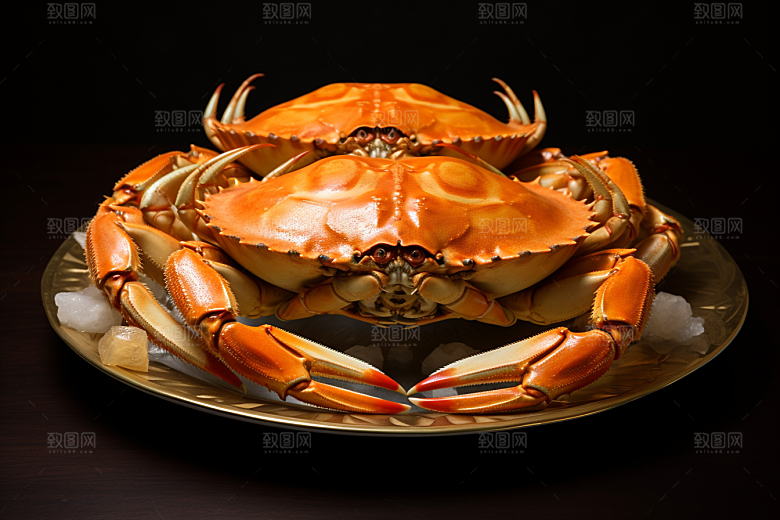 梭子蟹海货食材摄影图
