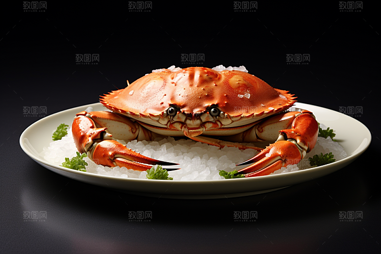 梭子蟹大海美味摄影图
