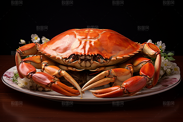 梭子蟹高清海货摄影图