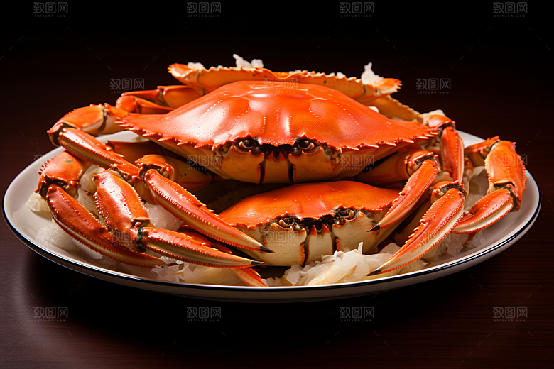 梭子蟹大海美味摄影图