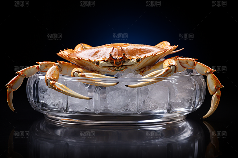 梭子蟹美食海货摄影图