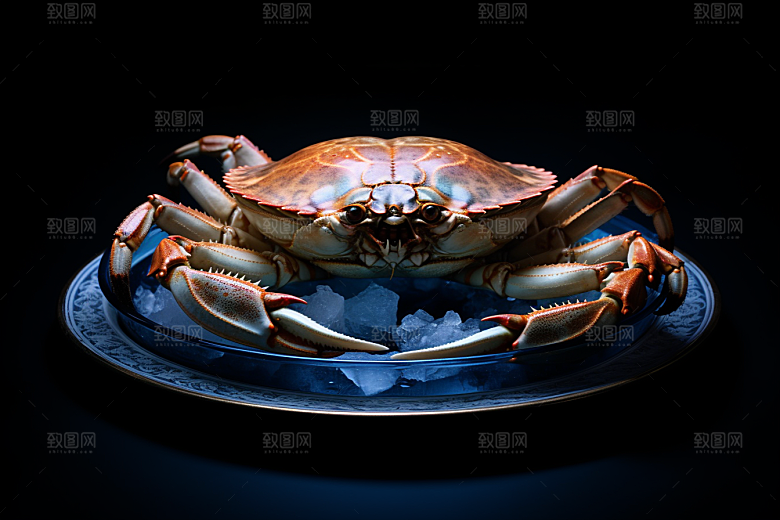 梭子蟹大海海货摄影图