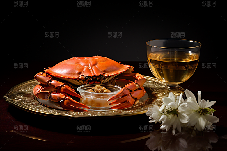 梭子蟹食材大海摄影图