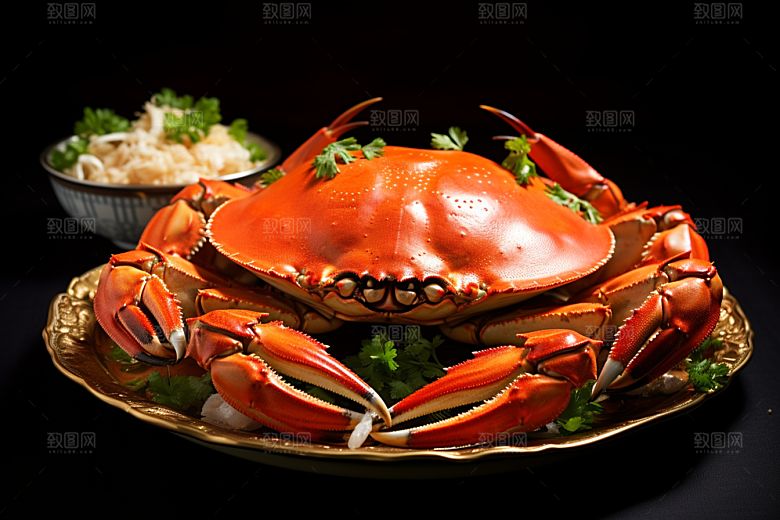 梭子蟹大海食材摄影图