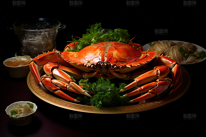 梭子蟹美食食材摄影图