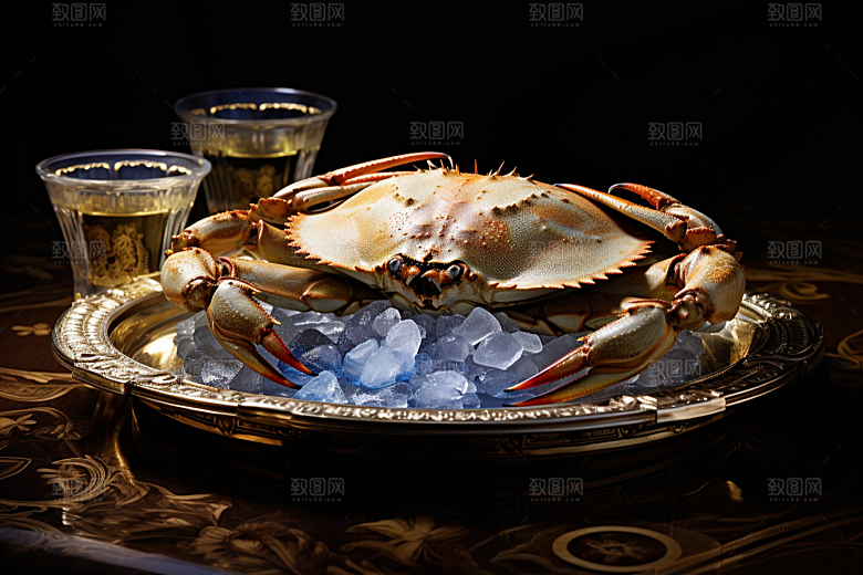 梭子蟹食材高清摄影图