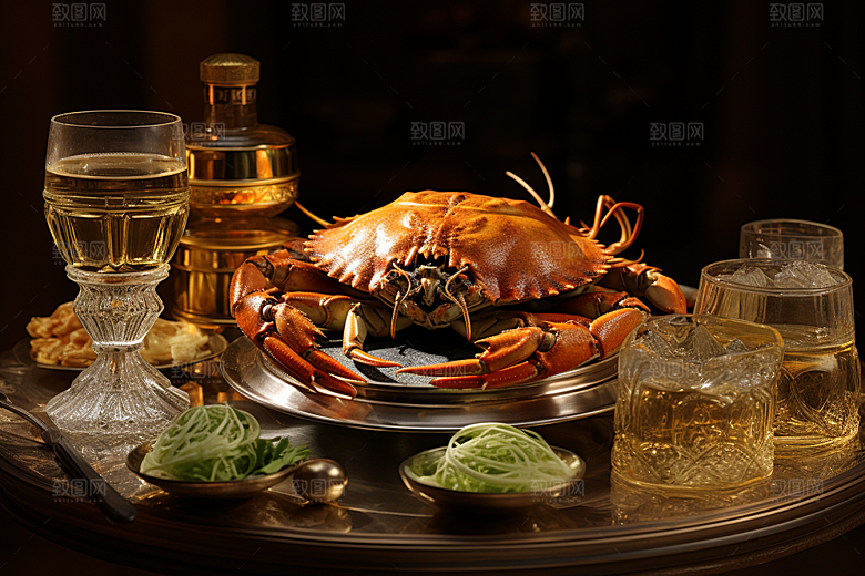 梭子蟹海货食材摄影图
