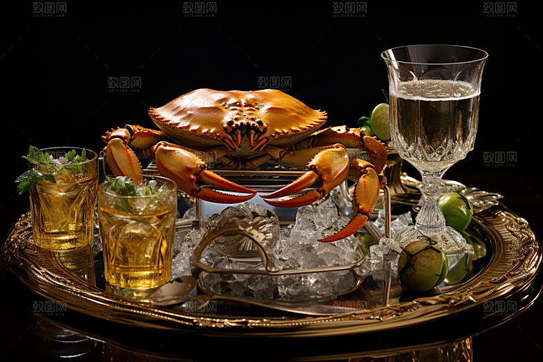 梭子蟹食材美食摄影图
