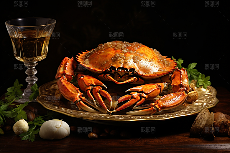 梭子蟹食材螃蟹摄影图