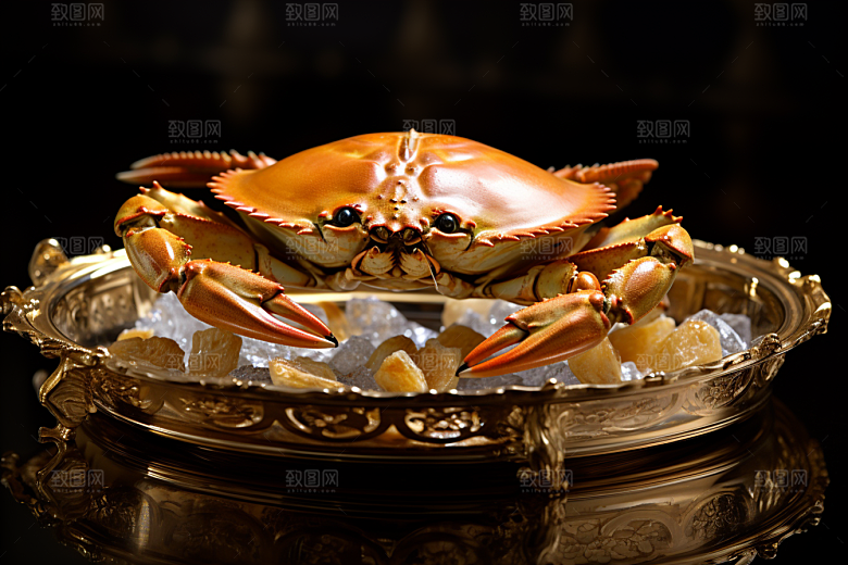 梭子蟹大海美食摄影图