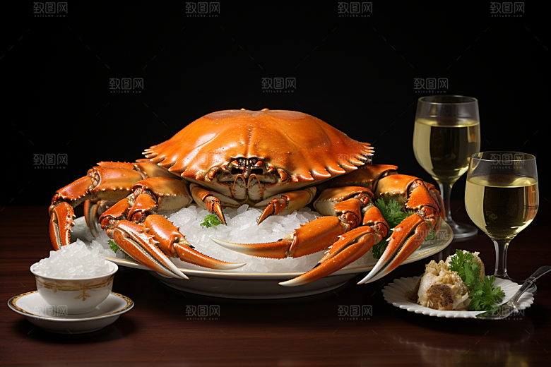 梭子蟹高清美味摄影图