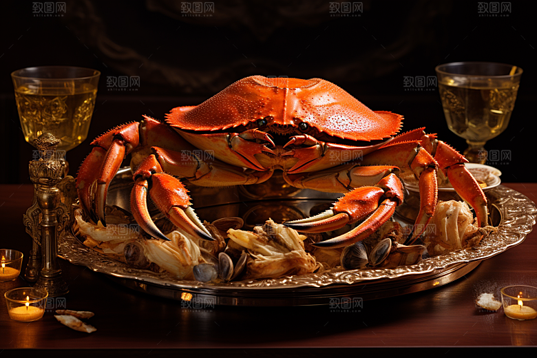 梭子蟹海蟹海货摄影图