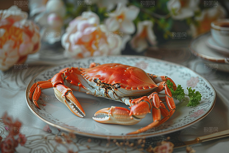 梭子蟹海洋美味摄影图