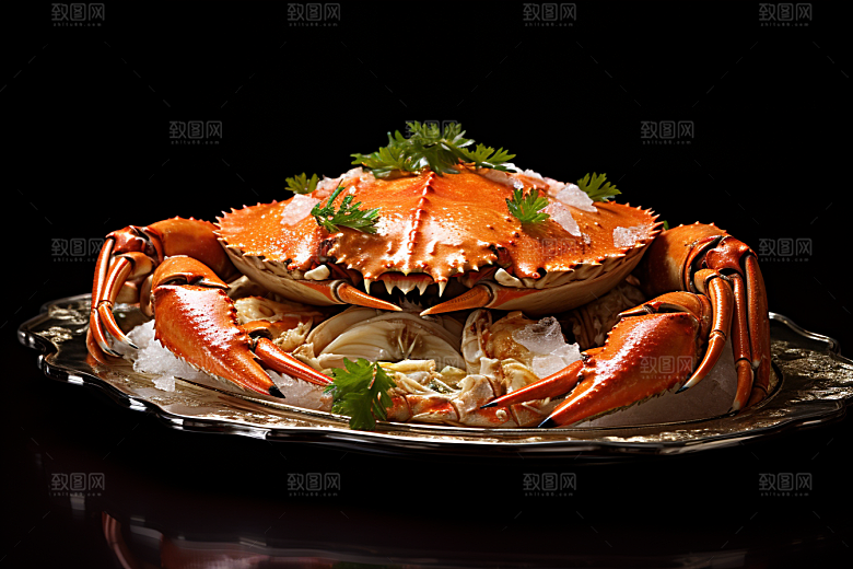 梭子蟹海鲜海洋摄影图
