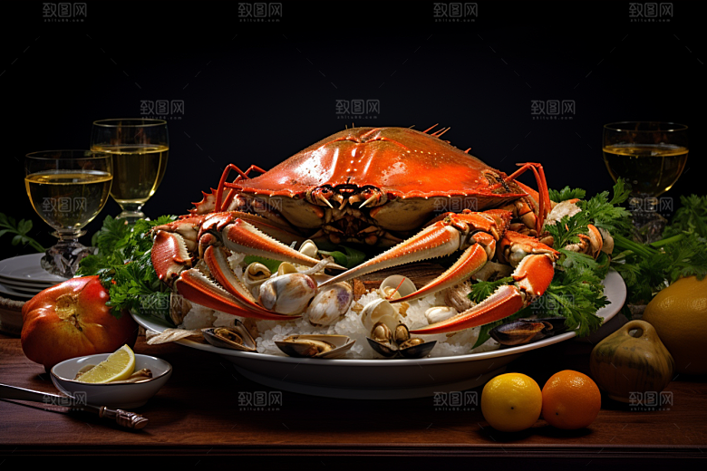 梭子蟹海货高清摄影图