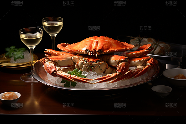 梭子蟹美食大海摄影图