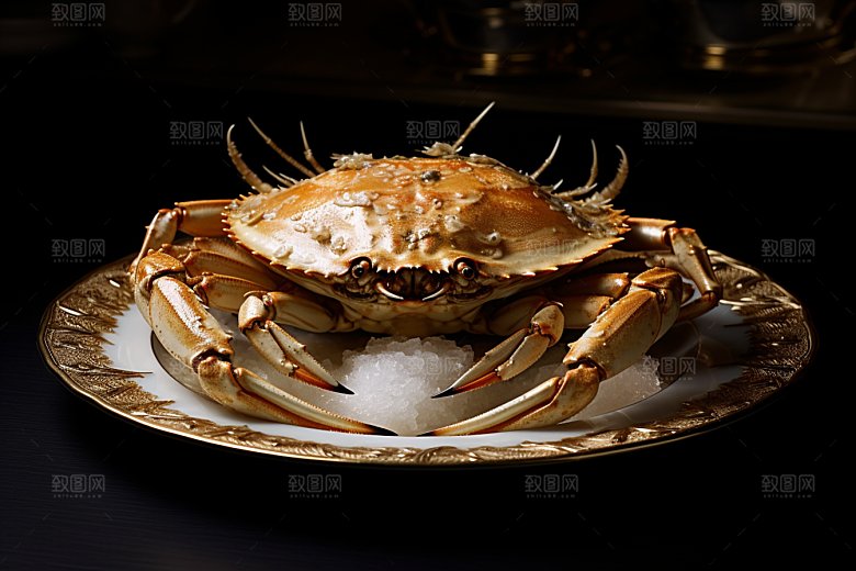 梭子蟹海洋螃蟹摄影图