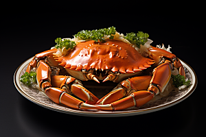 梭子蟹美食食材摄影图