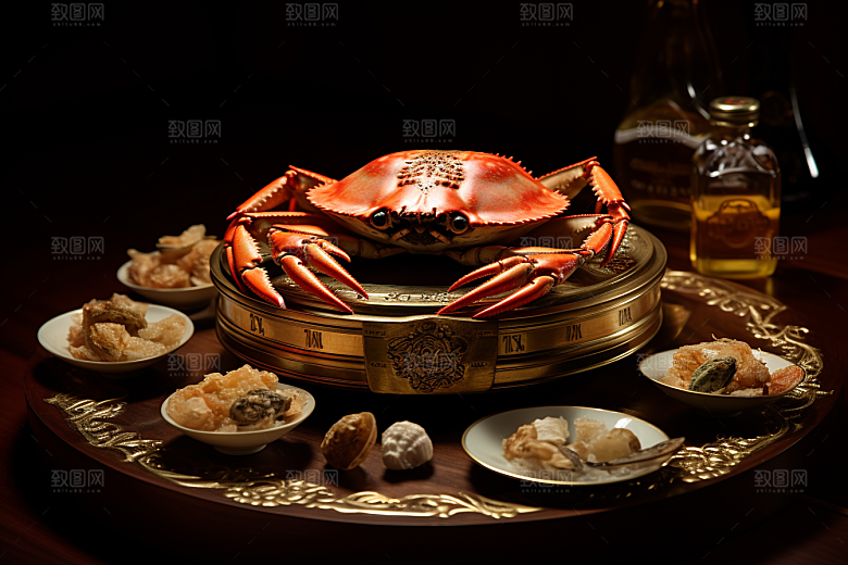 梭子蟹海蟹美食摄影图