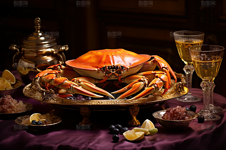 梭子蟹海货海洋摄影图