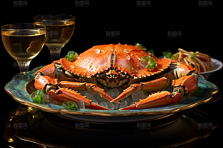 梭子蟹海洋美味摄影图