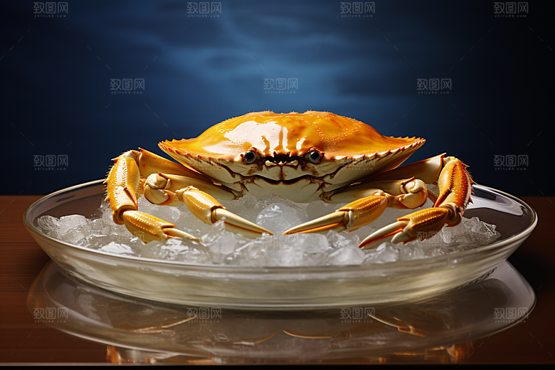 梭子蟹海蟹美味摄影图