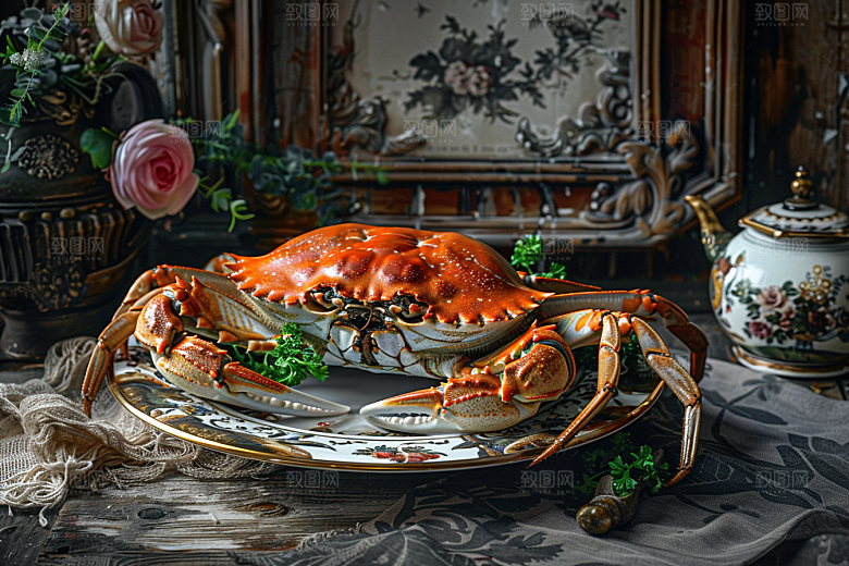 梭子蟹食材海洋摄影图