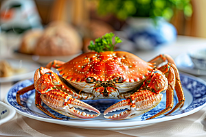 梭子蟹美食海货摄影图