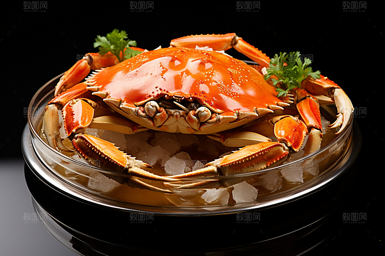 梭子蟹大海海货摄影图