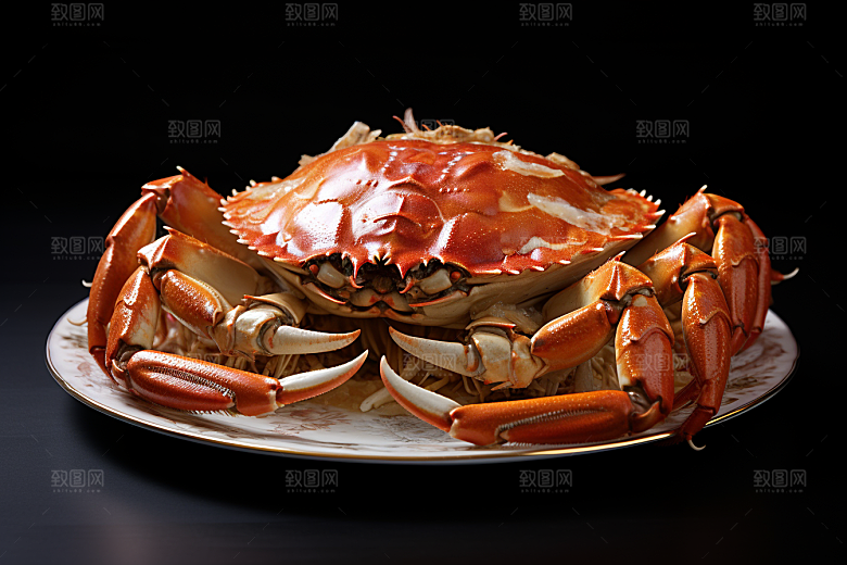 梭子蟹食材美食摄影图