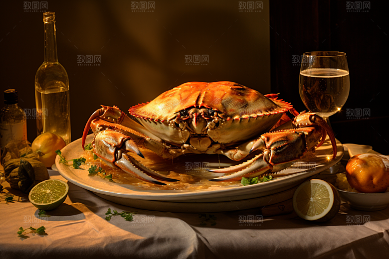 梭子蟹海货美食摄影图