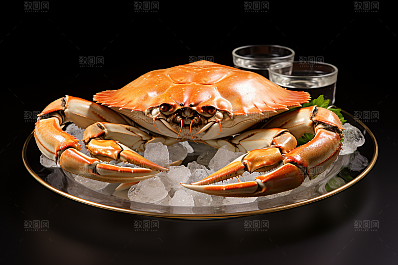 梭子蟹美味冰鲜摄影图