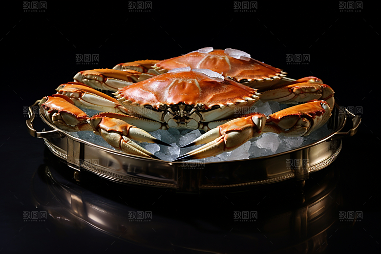 梭子蟹美食食材摄影图
