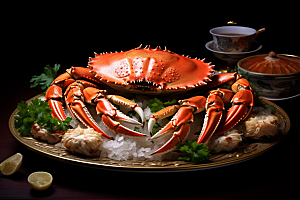 梭子蟹美食海货摄影图