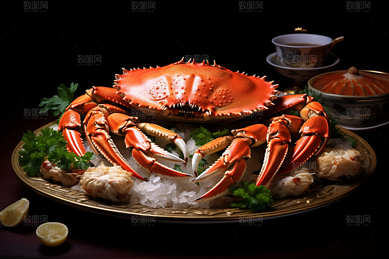 梭子蟹美食海货摄影图